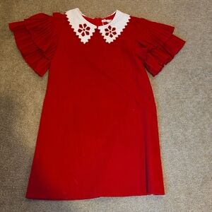 Patagonia Red Kids Dress with White Floral Collar